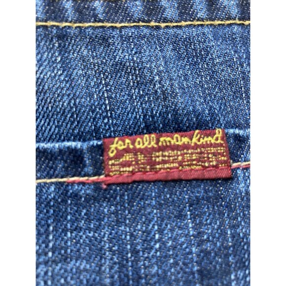 7 for all Mankind Austyn Jeans Mens 38x35 Straight Leg Dark Wash Logo Distressed - Picture 10 of 10